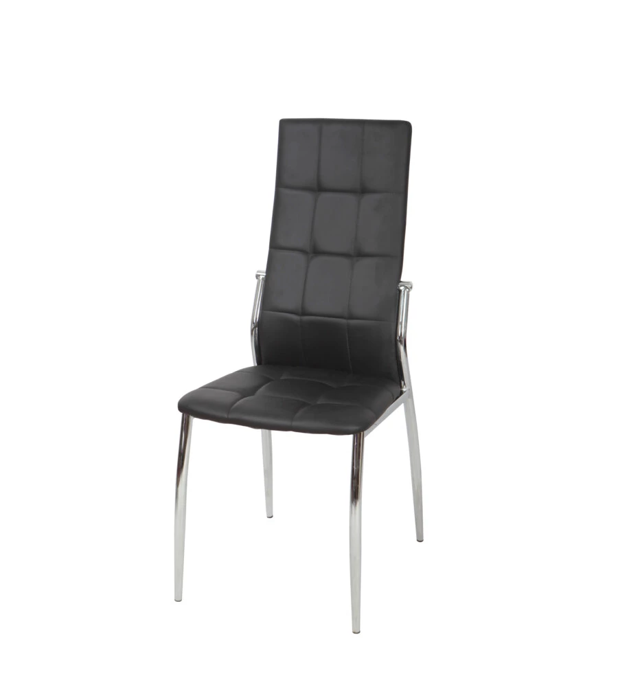 SEDIA "MADEIRA" ECOPELLE NERA, 44X54X100 CM